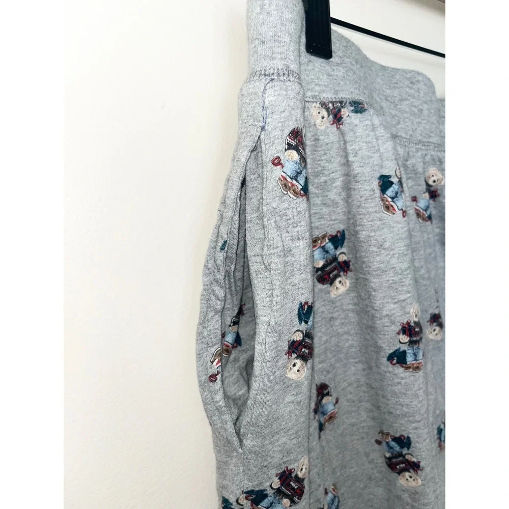 Polo Ralph Lauren Mens Polo Bear All Over Print‎ Jogger Pajama Pants Gray Large